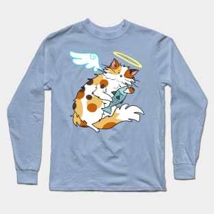 Fluffy Calico Cat Angel Long Sleeve T-Shirt